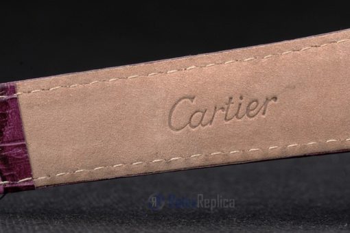 Cartier replica ballon bleu acciaio strip leather violet orologio imitazione perfetta - immagine 11