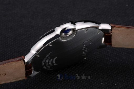 Cartier replica ballon bleu acciaio madreperla strip leather orologio imitazione perfetta - immagine 4