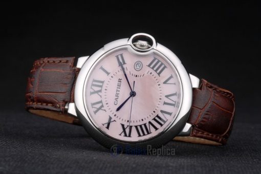 Cartier replica ballon bleu acciaio madreperla strip leather orologio imitazione perfetta - immagine 7