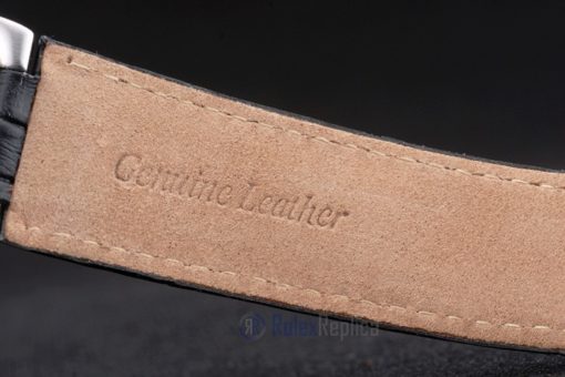 Cartier replica ballon bleu acciaio black strip leather orologio imitazione perfetta - immagine 4
