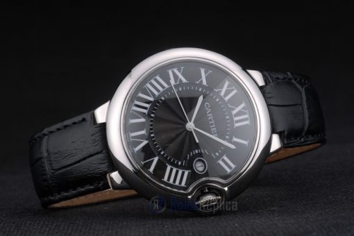 Cartier replica ballon bleu acciaio black strip leather orologio imitazione perfetta - immagine 6