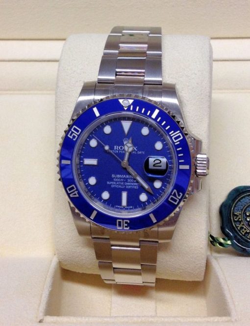 rolex replica submariner acciaio blue dial orologio replica copia imitazione - immagine 4