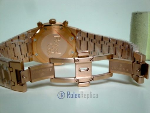 audemars piguet replica chrono royal oak leo messi rose gold black dial imitazione copia - immagine 8