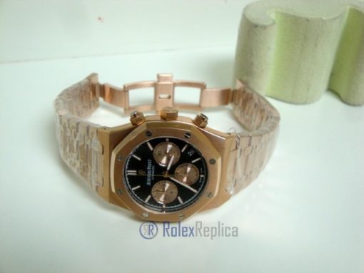 audemars piguet replica chrono royal oak leo messi rose gold black dial imitazione copia - immagine 11