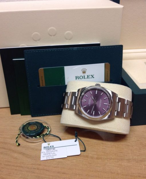 Rolex replica oyster perpetual red grape 39mm - immagine 5
