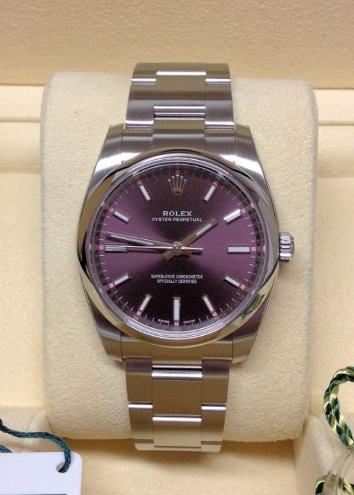 Rolex replica oyster perpetual red grape 39mm - immagine 7