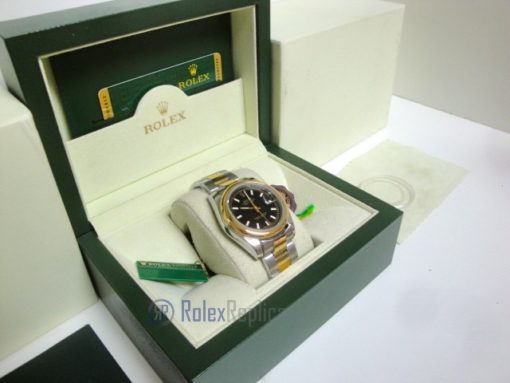 rolex replica datejust acciaio oro oyster black dial barrette orologio imitazione - immagine 3