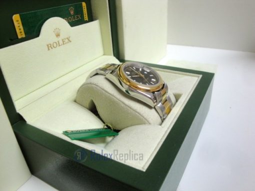 rolex replica datejust acciaio oro oyster black dial barrette orologio imitazione - immagine 4