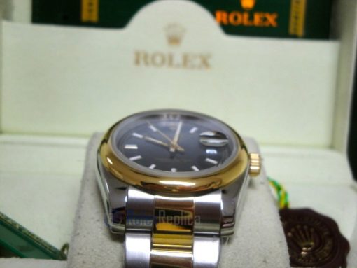 rolex replica datejust acciaio oro oyster black dial barrette orologio imitazione - immagine 6