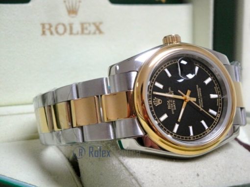 rolex replica datejust acciaio oro oyster black dial barrette orologio imitazione - immagine 9