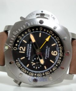 Panerai replica luminor marina submersible depth gauge acciaio strip leather imitazione copia