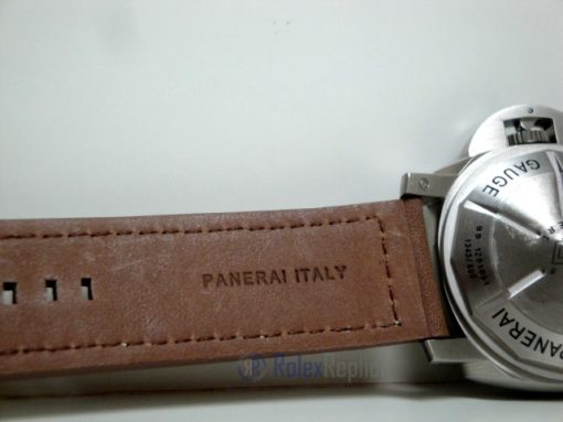 Panerai replica luminor marina submersible depth gauge acciaio strip leather imitazione copia - immagine 7