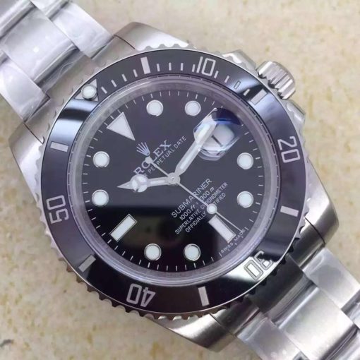 REPLICA ROLEX BLACK SUBMARINER 116610 LN V6S SUPER COPY WITH 3135 MOVEMENT - immagine 11
