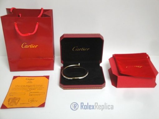 Cartier replica gioiello bracciale juste un clou oro giallo pavè diamond - immagine 2