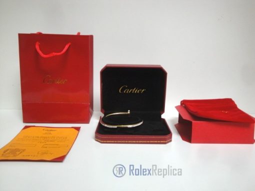 Cartier replica gioiello bracciale juste un clou oro giallo pavè diamond - immagine 3