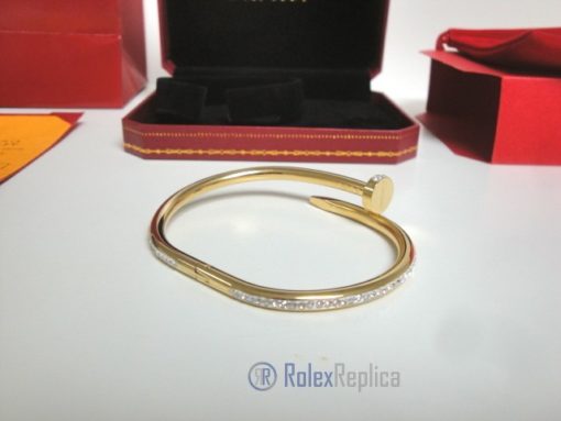 Cartier replica gioiello bracciale juste un clou oro giallo pavè diamond - immagine 4