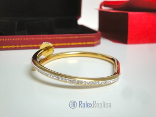 Cartier replica gioiello bracciale juste un clou oro giallo pavè diamond - immagine 6
