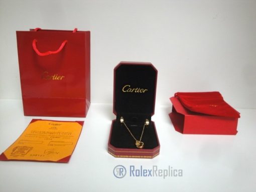 Cartier replica gioiello collier completo di orecchini love yellow gold - immagine 3