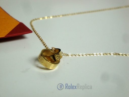 Cartier replica gioiello collier completo di orecchini love yellow gold - immagine 11