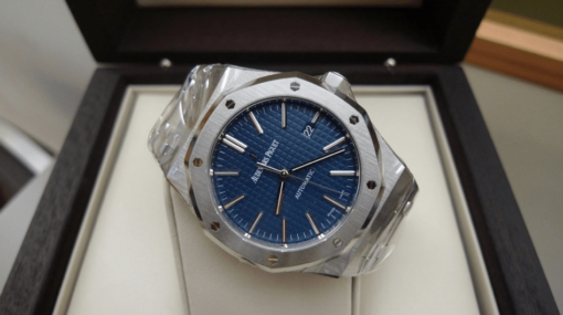 audemars piguet replica royal oak 15202ST jumbo 41mm blue dial - immagine 2