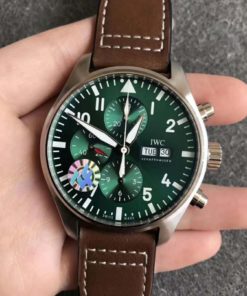 IWC REPLICA PILOT WATCH IW3777 WITH GREEN DIAL CLONE MOVEMENT