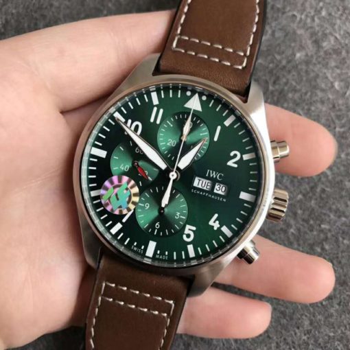 IWC REPLICA PILOT WATCH IW3777 WITH GREEN DIAL CLONE MOVEMENT - immagine 4
