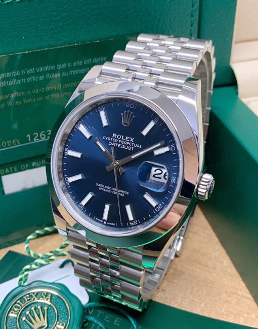 Rolex replica datejust 41 126300 blue dial orologio replica copia - immagine 2
