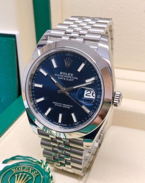 Rolex replica datejust 41 126300 blue dial orologio replica copia - immagine 4