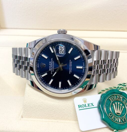 Rolex replica datejust 41 126300 blue dial orologio replica copia - immagine 5