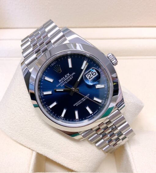 Rolex replica datejust 41 126300 blue dial orologio replica copia - immagine 7