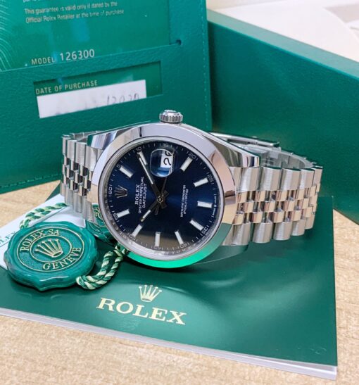 Rolex replica datejust 41 126300 blue dial orologio replica copia - immagine 9