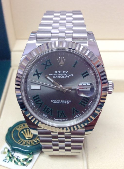 Rolex replica Datejust 41mm 126334 Wimbledon Dial oyster steel