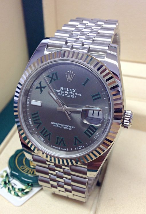Rolex replica Datejust 41mm 126334 Wimbledon Dial oyster steel - immagine 2