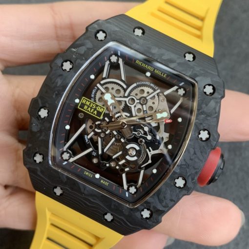 Richard Mille replica Rafa Nadal RM35-01 carbon yellow strap - immagine 8