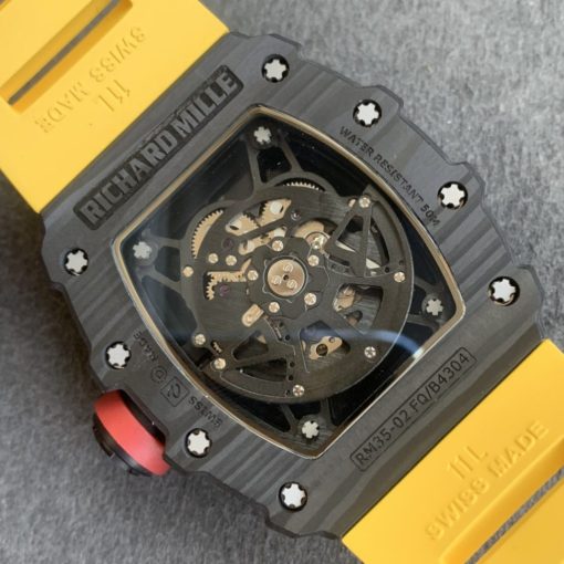 Richard Mille replica Rafa Nadal RM35-01 carbon yellow strap - immagine 3