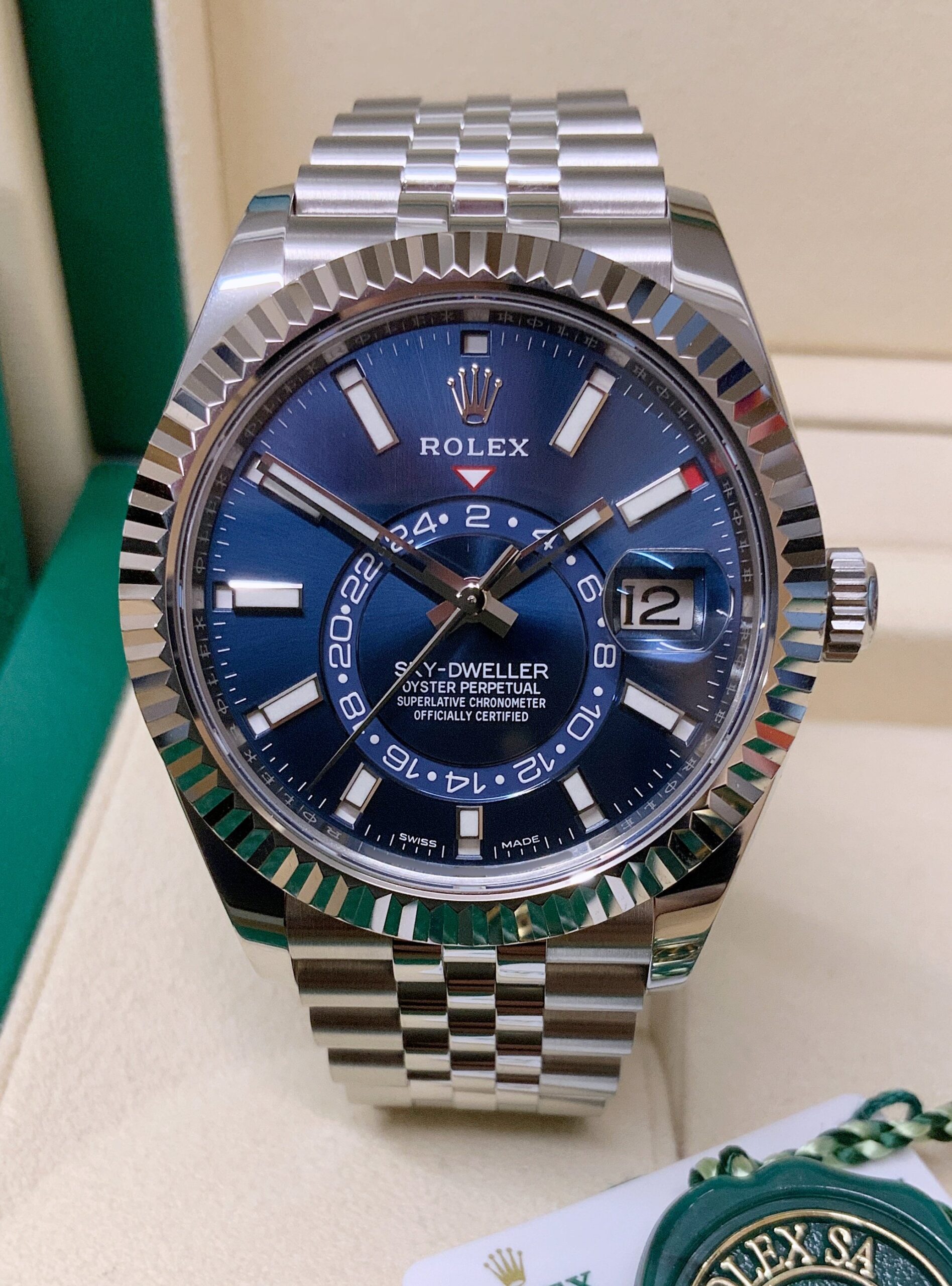 Rolex replica Sky-Dweller 326934 Blue Dial Jubilee Bracelet