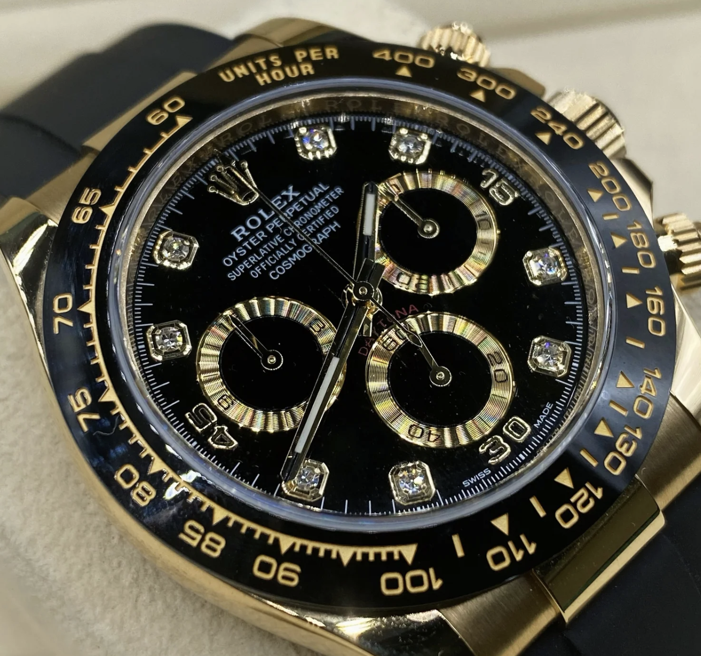 Rolex replica daytona oysterflex 116518LN diamond dial - immagine 6