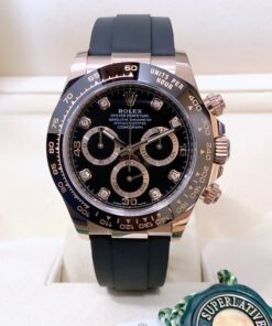 Rolex replica daytona oysterflex 116515LN rose gold diamond dial
